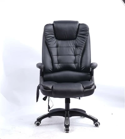 Crna kožna ergonomska uredska stolica